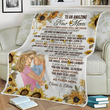 To A New Amazing Mom - Gifts For New Mother - Personalized Custom Fleece Flannel Blanket