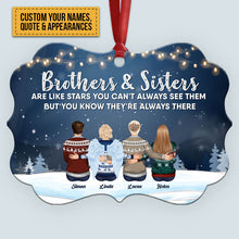 The Love Between Brothers & Sisters Is Forever - Personalized Aluminum Ornament - Christmas Gift Siblings Ornament For Siblings - Family Hugging