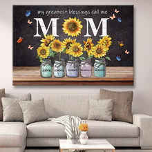 My Greatest Blessings Call Me Mom Gift For Mother Personalized Custom Framed Canvas Wall Art