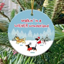 Dog Christmas Dachshund Wiener Wonderland Personalized Dog Decorative Christmas Ornament