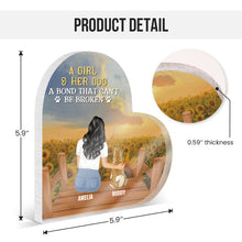 A Bond That Can't Be Broken - Gift For Dog Lovers - Personalized Custom Heart Shaped Acrylic Plaque