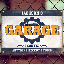 Garage Sign - I Can Fix Anything Gift for Dad And Grandpa - Auto Mechanic Garage Gift - Personalized Custom Classic Metal Signs