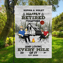 Camping Happily Retired Together - Personalized Custom Flag