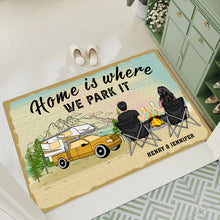 Home Is Where We Park It - Personality Customized Doormat - Gift For Camping Couple - Valentine's Day Gift For Husband Wife
