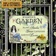 Plant Smiles Grow Laughter Harvest Love - Garden Sign - Personalized Custom Classic Metal Signs