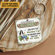 Personalized Custom Keychain And Into The Garden I Go Gardening Girl Gift For Gardening Lovers