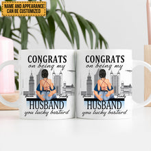 Congrats On Being My Husband Boyfriend You Lucky - Couple Mug - Gift For Boyfriend Husband - Customized Mug