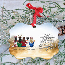 The Love Between A Mother And Daughter Is Forever - Personalized Christmas Ornament (yellow)