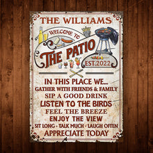 Personalized Patio Grilling Red Gather With Friends Custom Classic Metal Signs