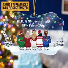 Friendship Is The Greatest Christmas Gift - Personalized Custom Benelux Shaped Acrylic Christmas Ornament - Gift For Bestie, Best Friend, Sister, Birthday Gift For Bestie And Friend, Christmas Gift