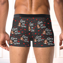 I Love My Wife - Personalized Customized Man's Boxer Briefs - Gift For Husband Boyfriend - Valentines Day Gift