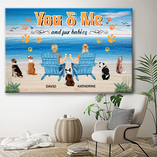 You And Me And The Dogs Beach Couple Gifts For Dog Lovers Personalized Custom Framed Canvas Wall Art