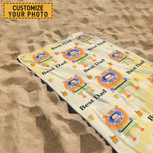 Custom Photo - The Best Dad Father's Day Beach Towel - Personalized Custom Beach Towel - Gift For Dad