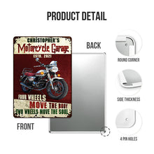 Motorcycle Metal SignGarage Sign - Auto Mechanic Garage Four Wheels Customized Classic Metal Signs