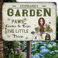 Garden Paws  Garden & Enjoy The Little Things - Garden Sign - Personalized Custom Classic Metal Signs