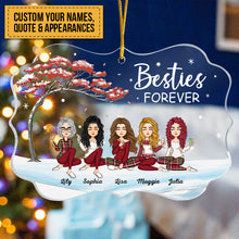 Besties Forever Christmas Tree - Personalized Acrylic Ornament - Christmas Gift For Besties, Sisters, Sistas