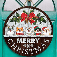 Christmas Door Decorations, Gifts For Cat Lovers, Merry Christmas White Wood Wall Welcome Door Signs , Cat Mom Gifts