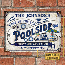 Personalized Pool Bar & Grill Customized Classic Metal Signs-CUSTOMOMO