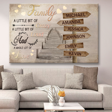 A Little Bit Of Crazy Gift For Family Personalized Custom Framed Canvas Wall Art