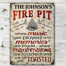 Personalized Camping Fire Pit Get Toasted Color Customized Classic Metal Signs (white)