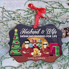 Husband And Wife Drinking Buddies - Gift For Couple - Personalized Custom Aluminum Ornament