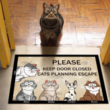 Please Keep Door Closed Cats Planning Escape - Custom Doormat Gifts For Cat Lovers