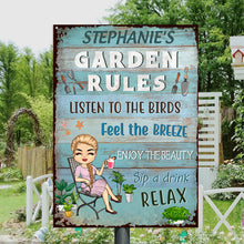 Garden Rules Feel The Breeze Enjoy The Beauty Gardening - Garden Sign - Personalized Custom Classic Metal Signs