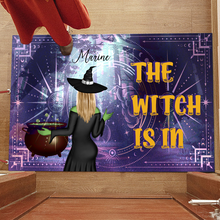 The Witch Is In - Halloween Doormat - Custom Halloween Decorations Gifts For Friends, Witch Gift Personalized Custom Doormat