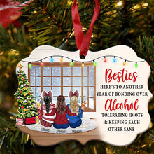 Bestie Keeping Each Other Sane - Bestie BFF Christmas Gift - Personalized Custom Aluminum Ornament