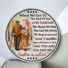Family Old Couple When We Get Custom Wood Circle Sign, Personalized Fall Couple Sign, Couple Gift