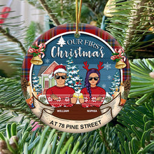 First Christmas At Our New Home - Personalized Ceramic Ornament - Christmas, Loving, Anniversary Gift For Husband Wife, Couple, Partner, Girlfriend, Boyfriend