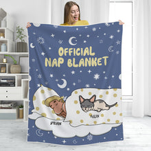 Official Nap Blanket - Pet Blanket - Cute Pet Gifts For Pet Lovers, Pet Mom Personalized Custom Fleece Flannel Blanket