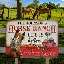 Personalized Horse Ranch Life Better Customized Classic Metal Signs-CUSTOMOMO