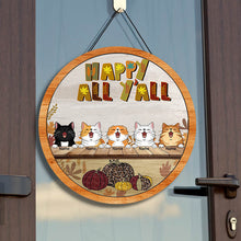 Happy Fall Y'all Signs, Gifts For Cat Lovers, Fall Front Door Decor , Cat Mom Gifts