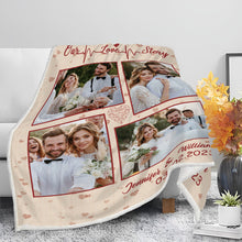 Couple Blanket - Anniversary Gifts, Personalized Custom Fleece Flannel Blanket