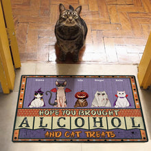 Hope You Brought Alcohol And Cat Treats Halloween - Cat Doormat - Halloween Gift For Cat Lovers Personalized Custom Doormat
