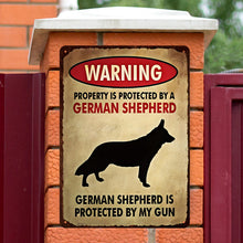 Property Is Protected By A German Shepherd - Metal Sign For Home Garden Outdoor
