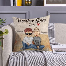 Together With You Since Year - Personality Customized Pillow - Valentine's Day Gift For Love - Anniversary Pillow Gift