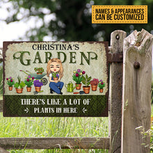 Gardening Chibi There's Like A Lot Of Plants In Here - Personalized Custom Classic Metal Signs