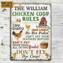 Personalized Chicken Coop Rules Customized Classic Metal Signs-CUSTOMOMO