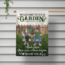 Garden Couple Plant Smiles Grow Laughter Harvest Love - Garden Decoration - Personalized Custom Flag
