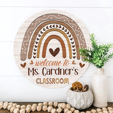 Personalized Teacher Door Sign | Classroom Door Sign | Teacher Rainbow Sign | Boho Classroom Decor | Teacher Welcome Sign | Teacher Gift