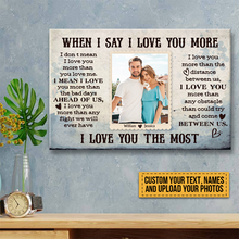 Custom Photo - I Love You More Than The Distance Betwwen Us - Couple Canvas - Personalized Custom Canvas