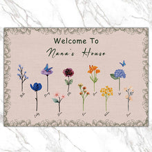 Welcome To Nana's House - Watercolor Flower Doormat - Gift For Garden Lovers Personalized Custom Doormat