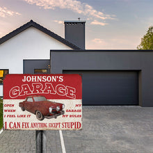 Personalized Auto Mechanic Garage I Can Fix Anything -Gift For Grandfather - Customized Classic Metal Signs