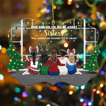 Sisters Are Connected By Heart - Personalized Acrylic Ornament - Christmas Gift For Sisters, Family, Besties