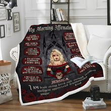 My Morning Affirmation - Blanket - Skull Girl With Make-up Face Gifts For Her Personalized Custom Fleece Flannel Blanket