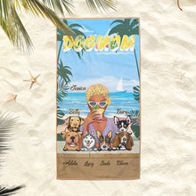 Personalized Custom Beach Towel Dog Mom Dog Lovers Summer Pattern