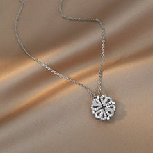 Four Leaf Clover Necklace Dainty Magnetic Heart Necklace for Her - Gift For Lover - Gift For Her
