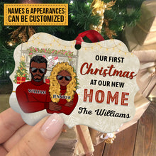 Couple Our First Christmas - Personalized Custom Aluminum Ornament